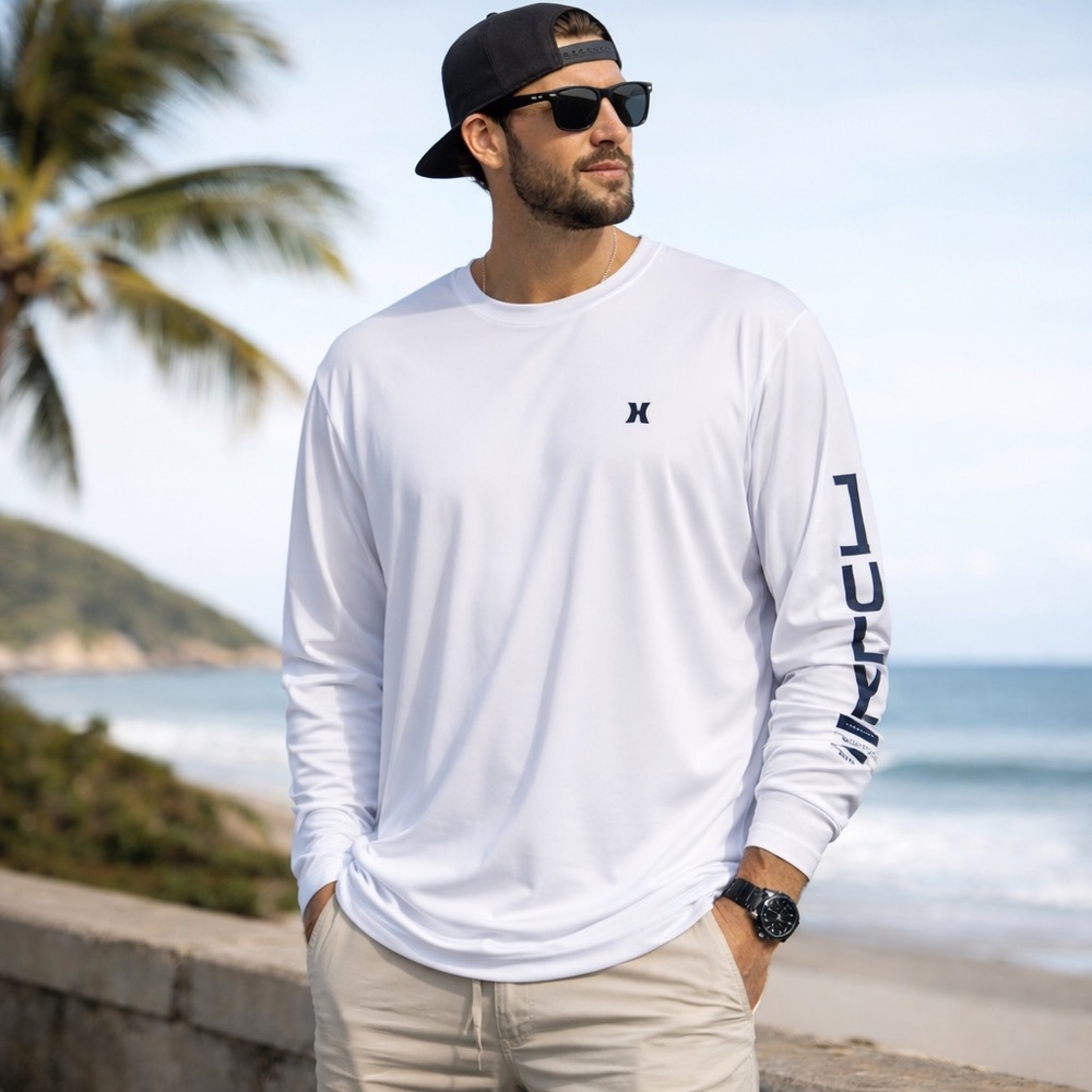 Hurley Long Sleeve Performance Shirt White XL